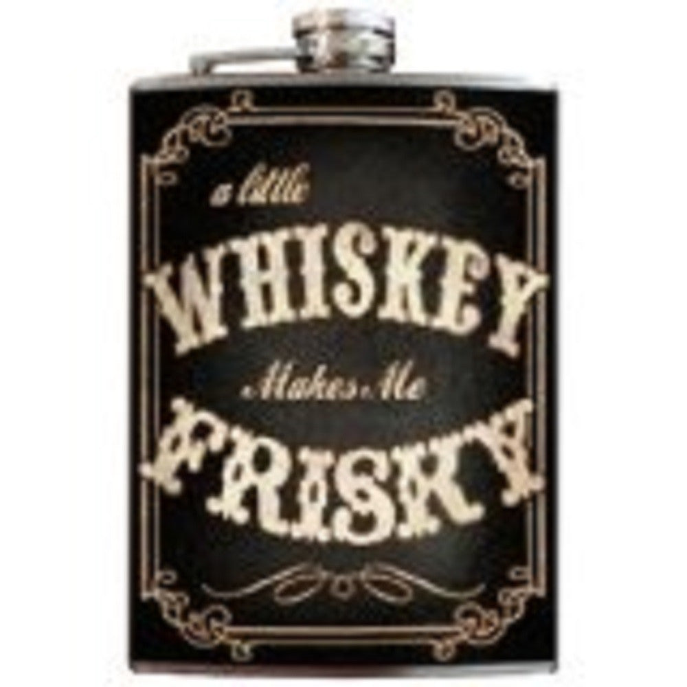 Trixie & Milo Whiskey Makes Me Frisky Flask Black