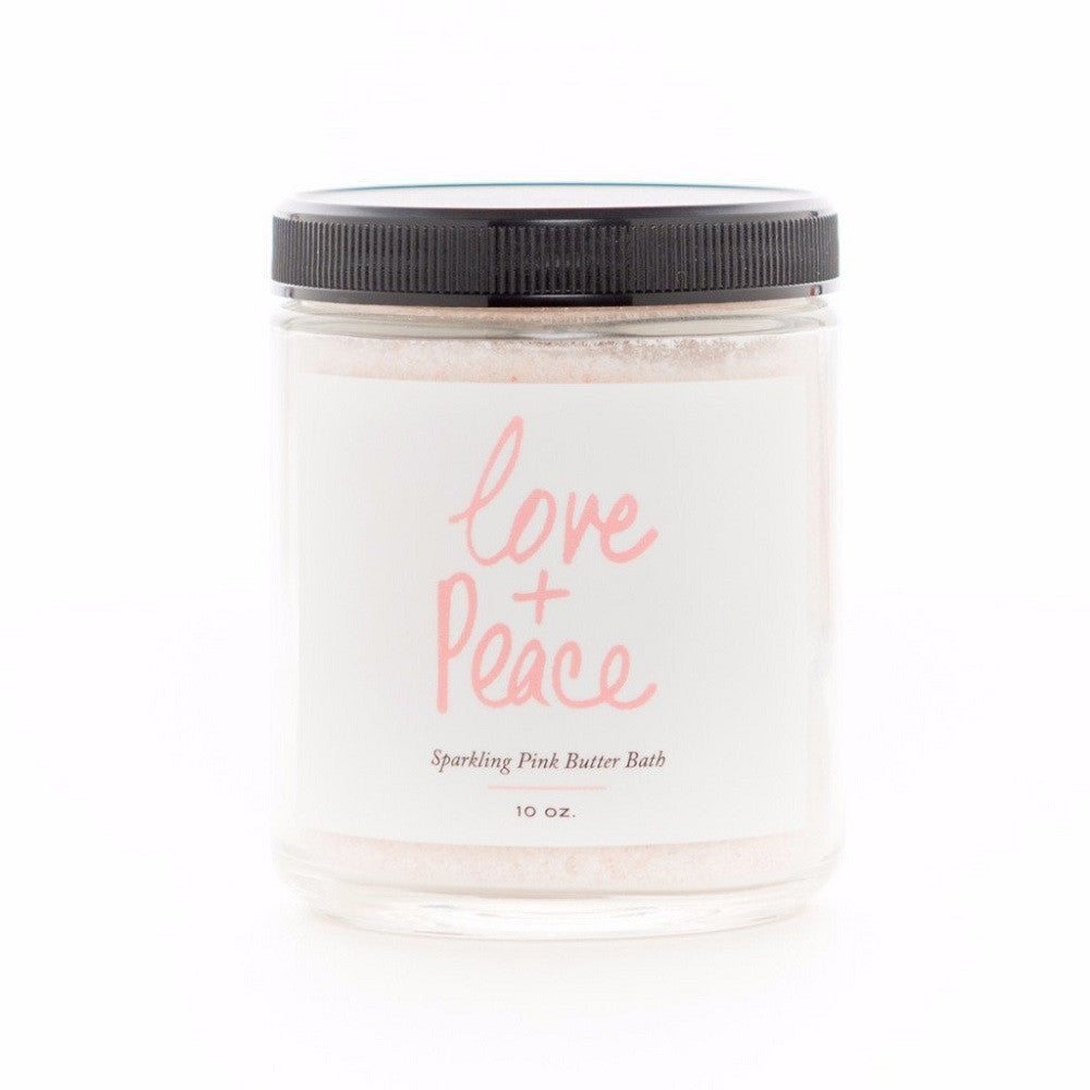 Olivine Atelier - All Natural / Vegan Love + Peace Sparkling Pink Butter Bath Salts 10oz
