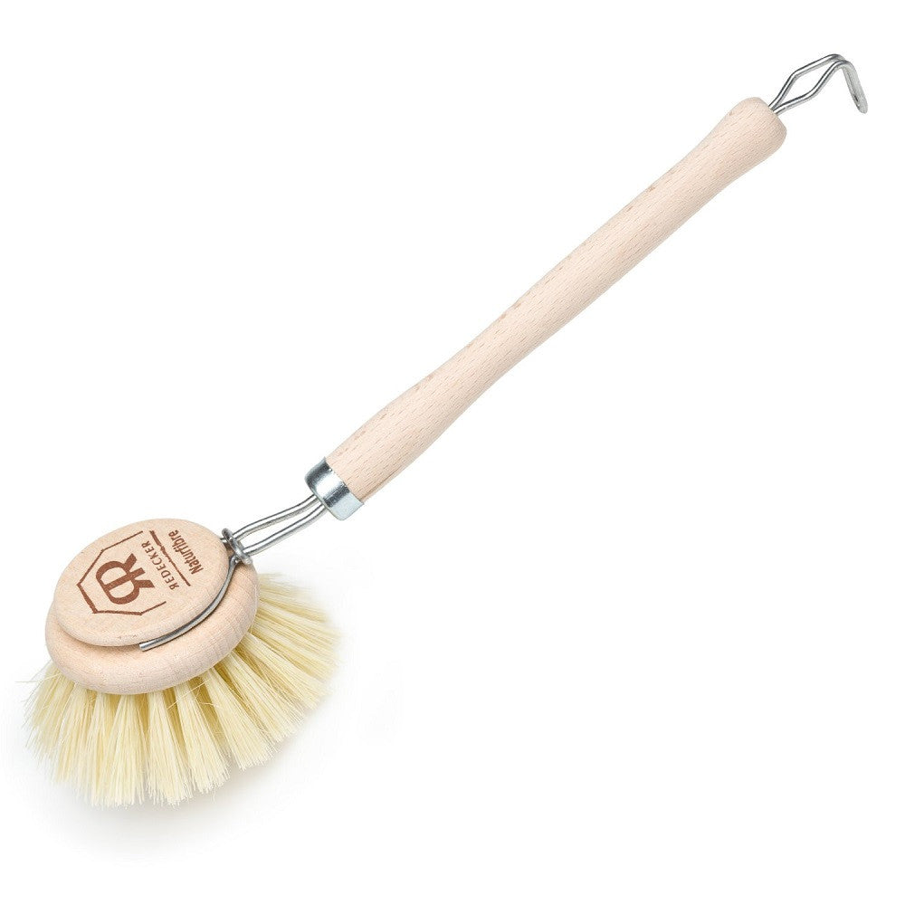 Bürstenhaus Redecker Large Dish Brush with Hard Bristles, 7.5-Inch Long Handle