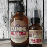 OneDTQ BEARD CARE KIT: BEARD SOAP (4 FL OZ) & BEARD OIL (1 FL OZ) - CALMING BLEND