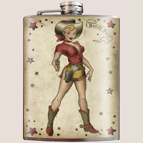 Trixie & Milo Howdy Boys! Flask