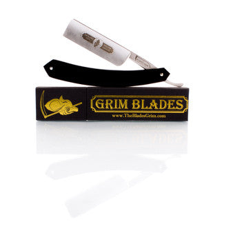 The Blades Grim Shaving Razor in Black Acrylic Scales - Straight Razor