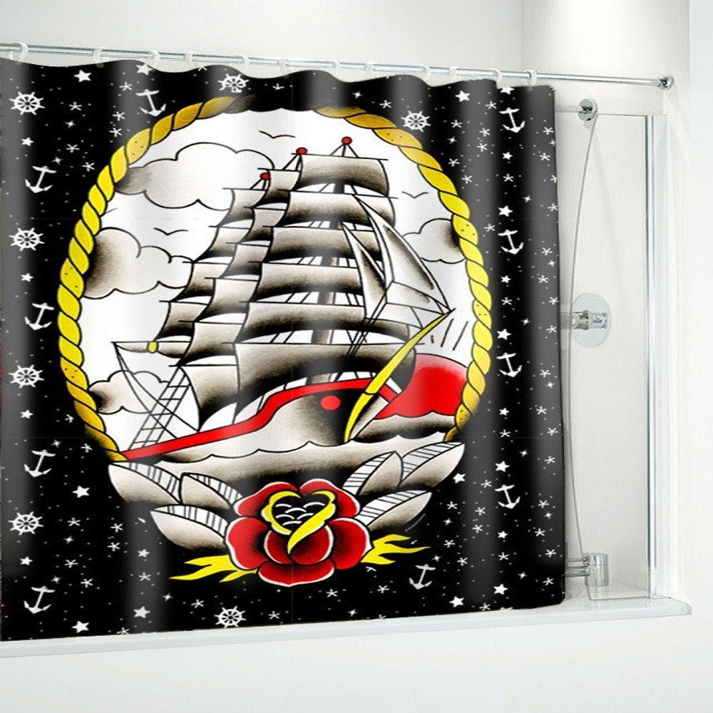 Sourpuss Clipper Ship Shower Curtain